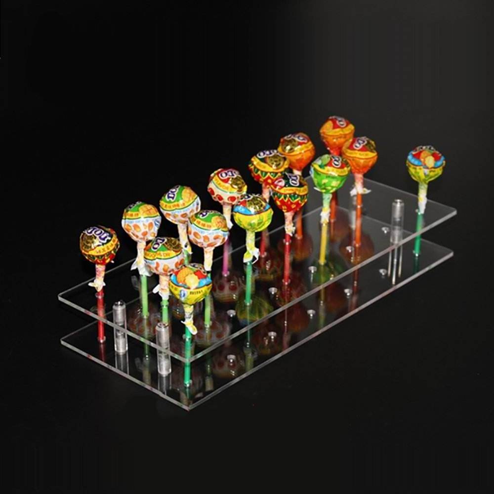 21 Hole Clear Acrylic Lollipop Display Stand Perspex Cake Pop Holder Countertop Plexiglass Acrylic Cakepop Lollipop Stand