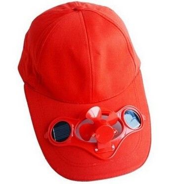 baseball cap cotton 6 panel wholesale solar powered fan hat