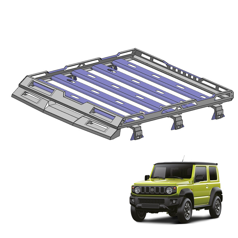 Luggage Roof Rack Aluminium Jimny Accessories Roof Rack Including 4 white spotlights For Suzuki Jimny JB64 JB74 JB74W 2018+