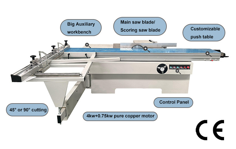 MJ45D Precision Woodworking Planer Saw Machine Wood Cutting Sliding Table Saw For MDF PVC Plywood