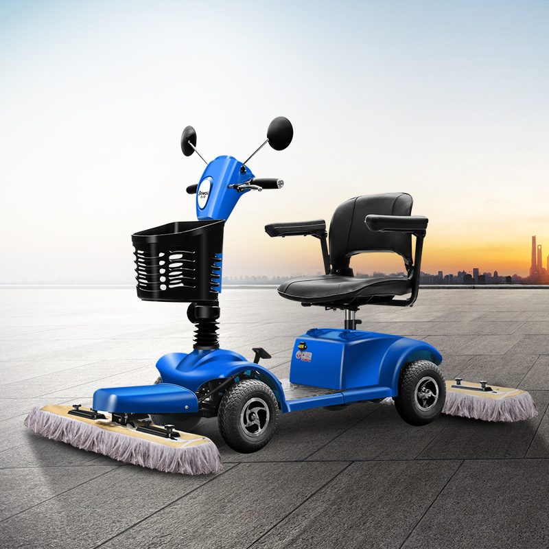 Electric Dust Trolley Commercial Factory Cleaning Car Multifunctional Cleaning Mopping Car Ride On Floor Mop