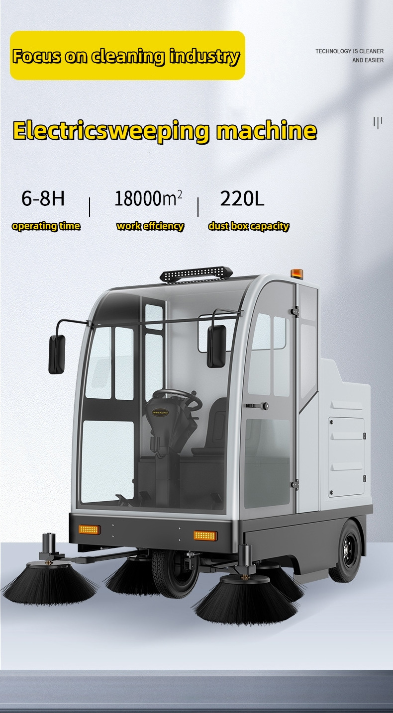 S9 Ride-on Sweeper Driving Sweeper Multifunctional Sweeper Electric Factory Workshop Street Cleaning and Sanitation Vehicle