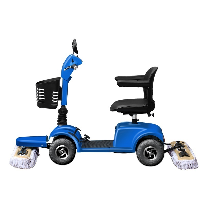 Electric Dust Trolley Commercial Factory Cleaning Car Multifunctional Cleaning Mopping Car Ride On Floor Mop