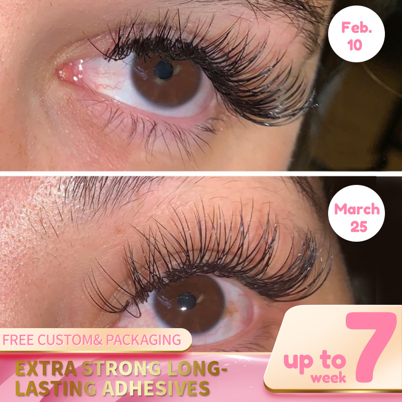 wholesale lovely vegan eye lashes with glue cherry scent bags bonder box bond and seal eye lash extensions glue 5ml 0.5 sec