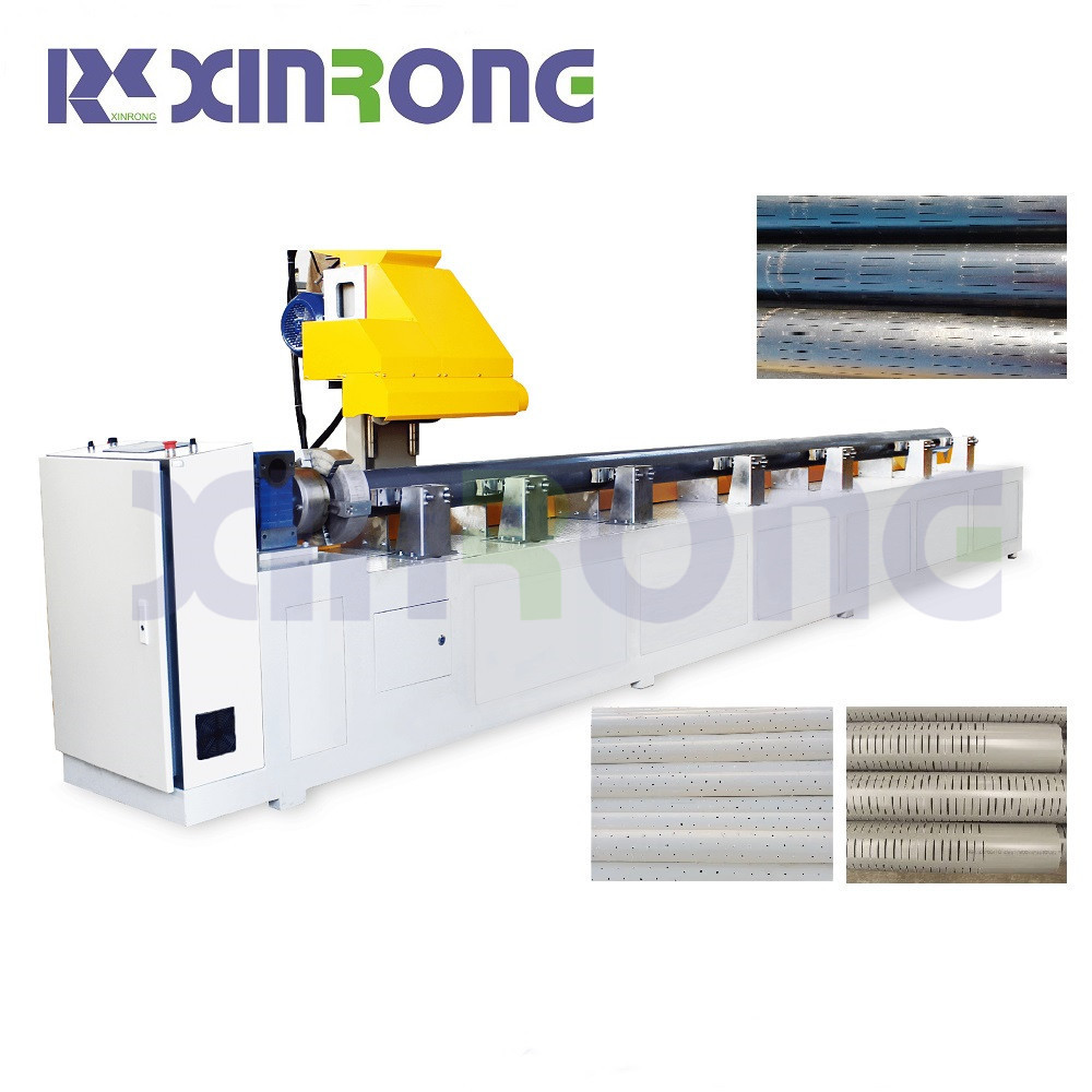 Xinrongplas fully automatic equipment High Speed Plastic PVC pipe drilling machine Slotting Machine