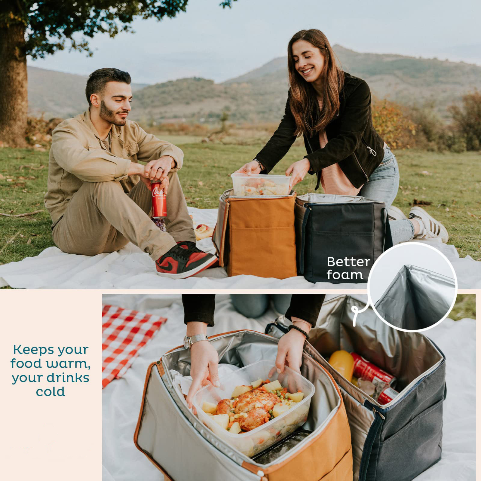 Picnic Lunch Bag Custom Cooler Bag Wine Thermal Insulation Aluminum Picnic Camping Cooler Bag