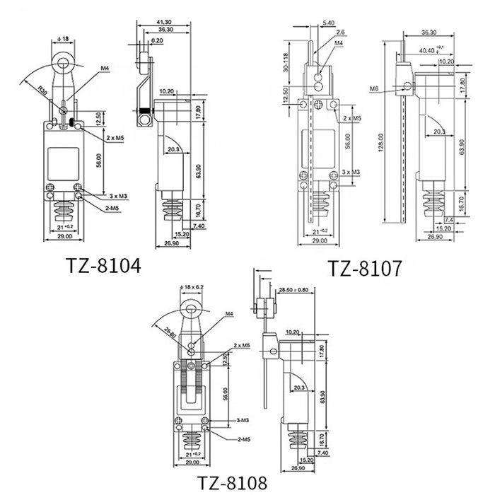 Ready to Ship New tend travel switch TZ-8104 TZ-8107 TZ-8108 TZ-8111 TZ-8112 TZ-8166 TZ-8167 TZ-8168 TZ-8169 limit switch