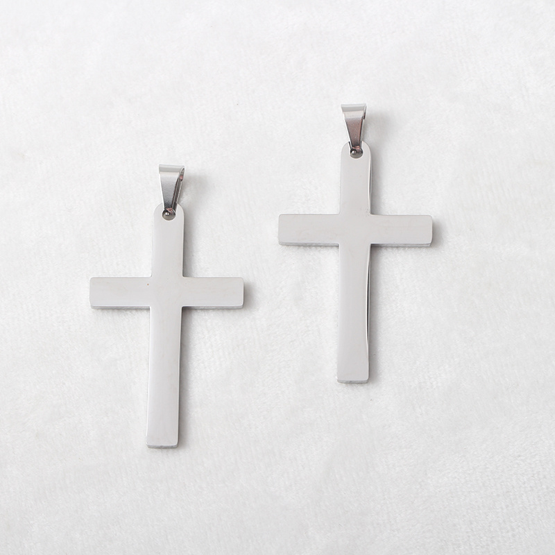 New Silver Cross Pendant Jewelry Stainless Steel DIY Designer Charm Jesus Pendant for Necklace