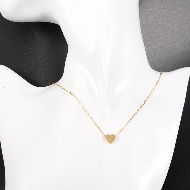 New 18K Gold Plated Personalize Stainless Steel Custom Choker Heart Necklace