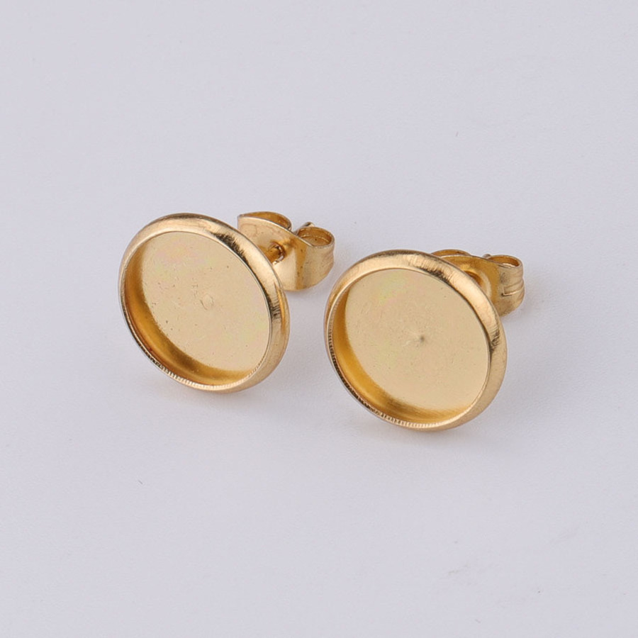 Stainless Steel Gold Color Rose Gold Color DIY Jewelry Findings 8/10/12MM Earrings Tray