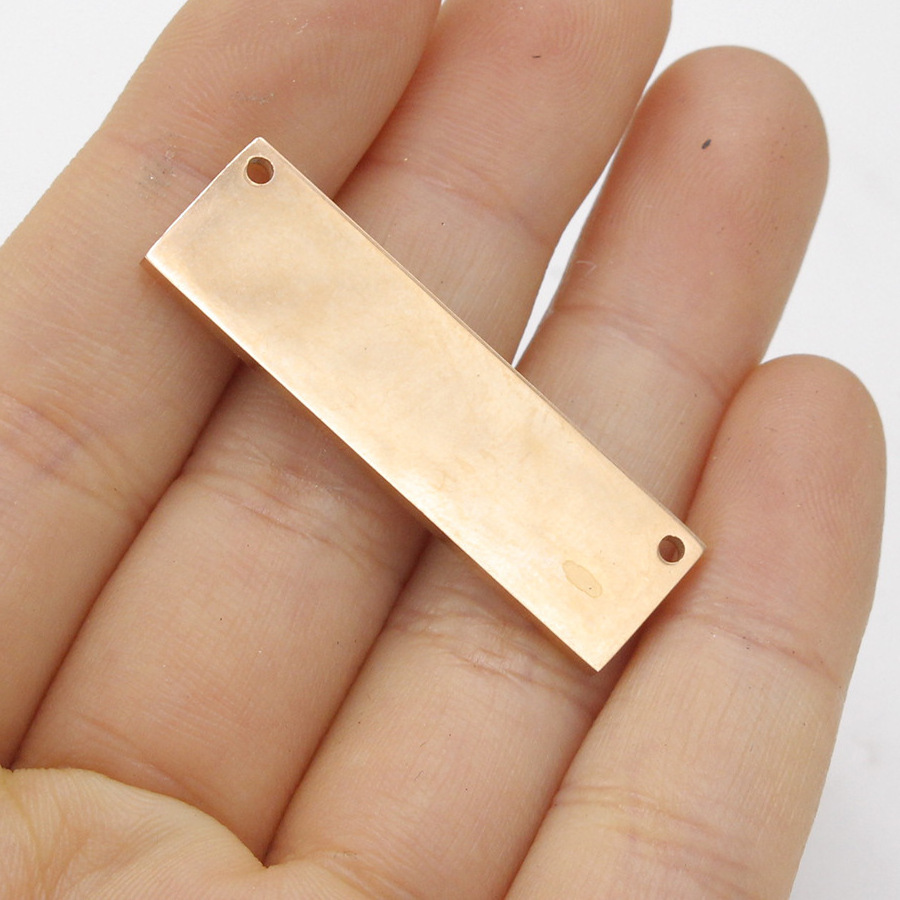 Mirror Polish DIY Jewelry Findings 10*35mm Custom Stainless Steel Blank Bar Pendant for Necklace