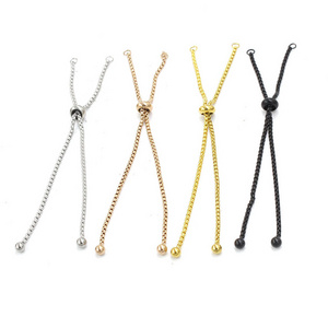 11cm  Adjustable Box Chain Stainless Steel Slider/Slide Extender Bolo Bracelet Chain For Jewelry Making