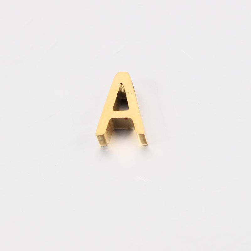 Gold Plated Stainless Steel Mirror Polished Jewelry Alphabet Charms for Bracelet