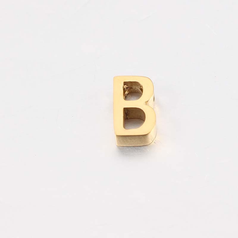 Gold Plated Stainless Steel Mirror Polished Jewelry Alphabet Charms for Bracelet