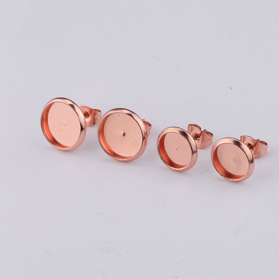 Stainless Steel Gold Color Rose Gold Color DIY Jewelry Findings 8/10/12MM Earrings Tray