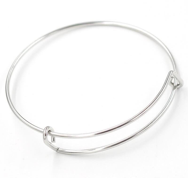 1.6mm  Adjustable Blank Stainless Steel  DIY  Wire Expandable Bangle for Jewelry Making