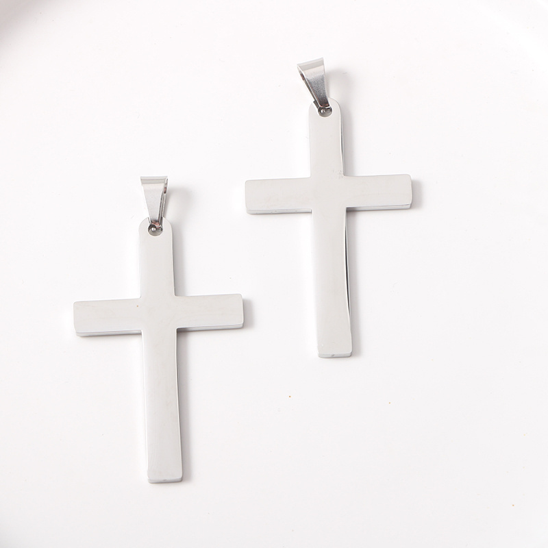 New Silver Cross Pendant Jewelry Stainless Steel DIY Designer Charm Jesus Pendant for Necklace