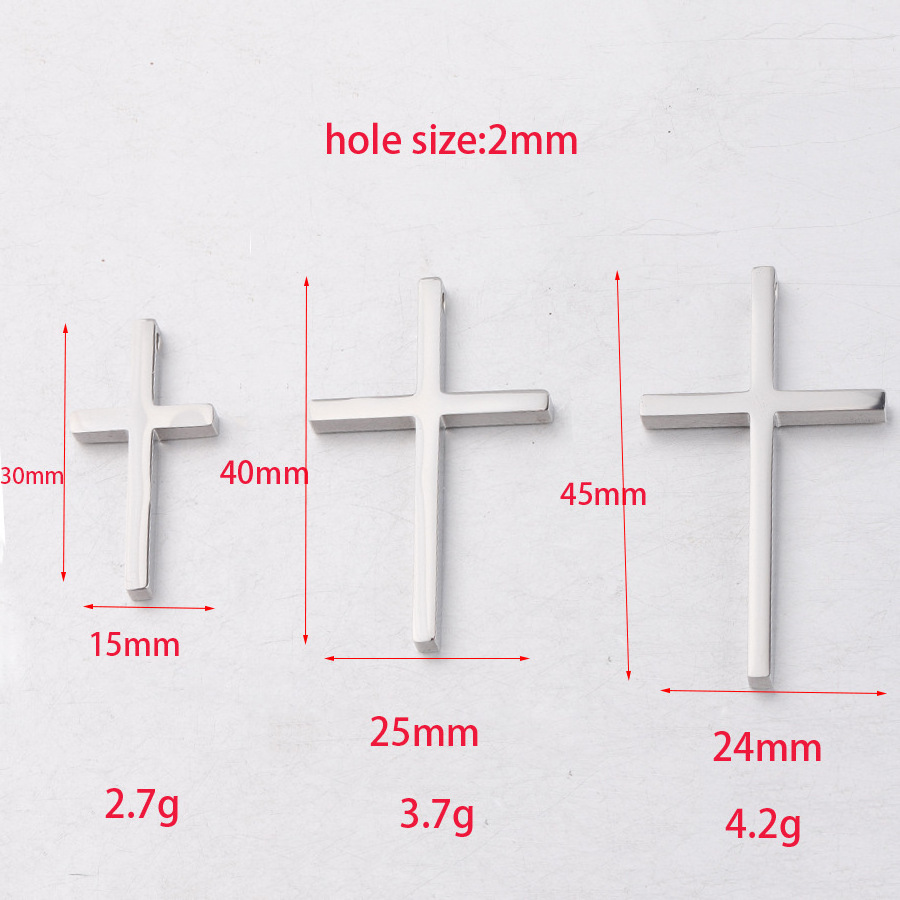 Stainless Steel Mirror Polished Jesus Christ Cross Charms Pendant for DIY Jewelry Making