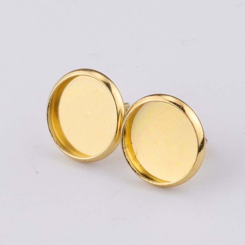 Stainless Steel Gold Color Rose Gold Color DIY Jewelry Findings 8/10/12MM Earrings Tray