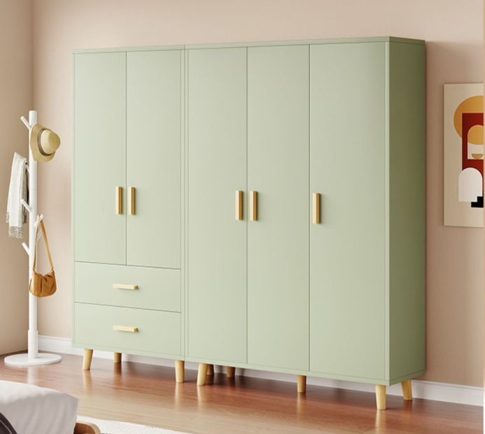 Wardrobe home bedroom solid wood cream wind small apartment locker modern storage wardrobe