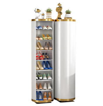 Space-saving circular storage cabinet steel rotating shoe cabinet dust-proof multi-layer shoe rack at home entrance