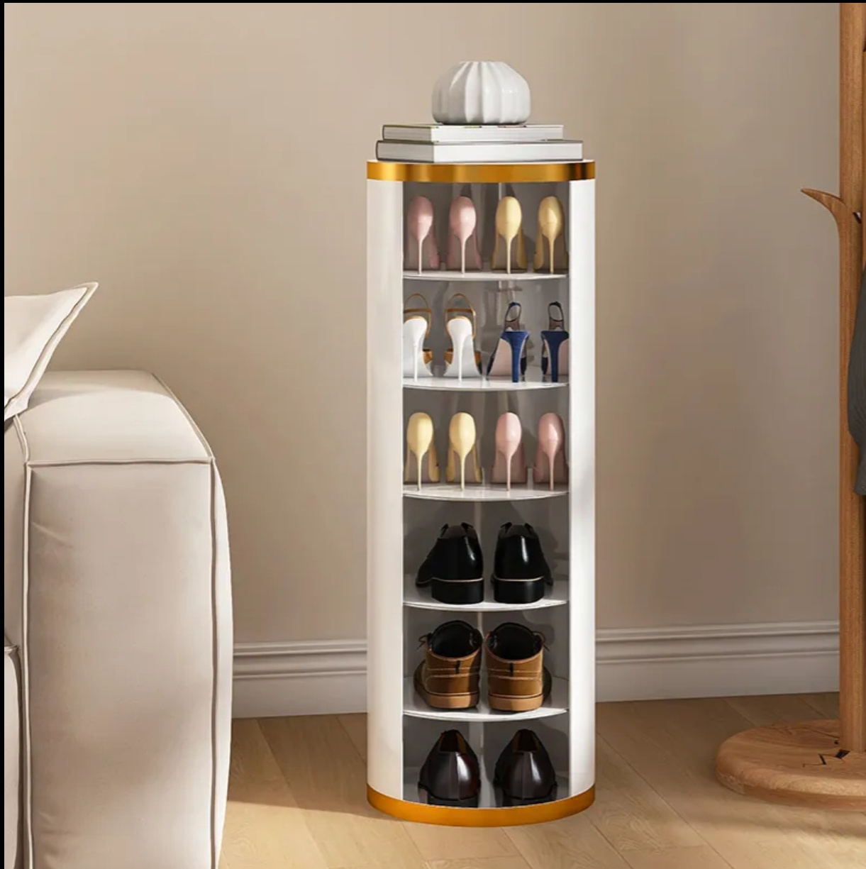 New rotating shoe cabinet round home door entry shoe rack