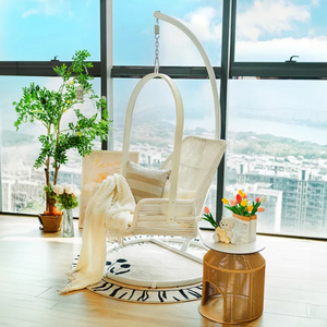 Balcony swing rattan chair indoor hanging basket home leisure girl's bedroom living room high-back cradle chair hanging chair