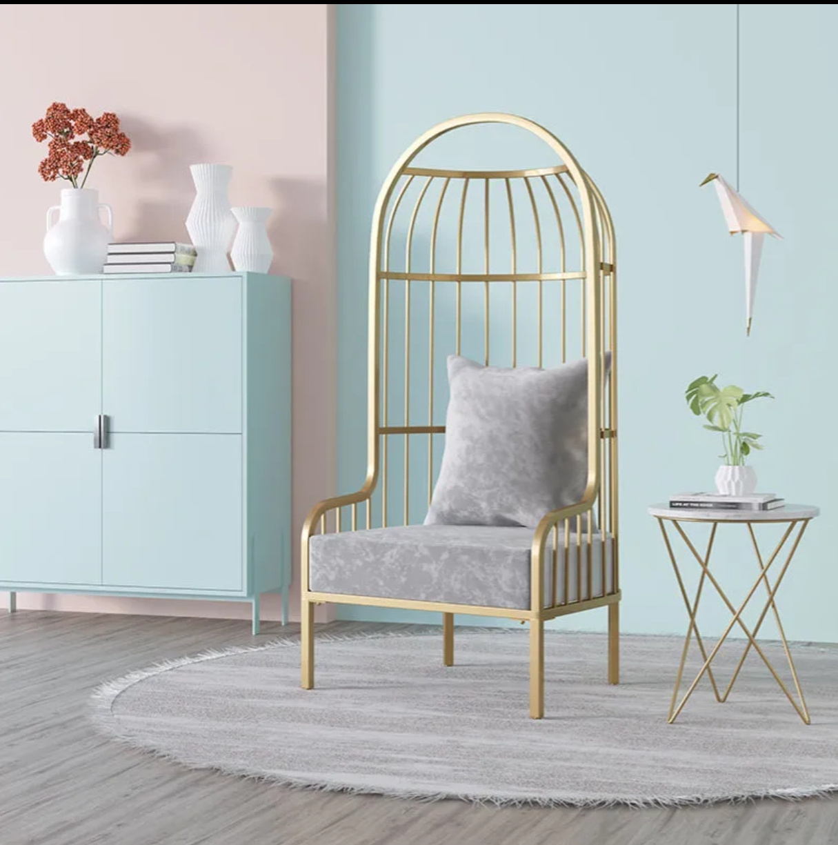 Single iron sofa clothing store bird cage chair high back Nordic double women's wear studio beauty salon sofa chair