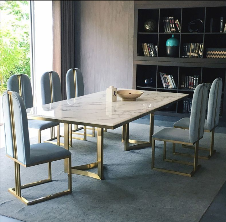 ther home furniture dining table set restaurant table chairs glass or marble top dining tables with 6 seater