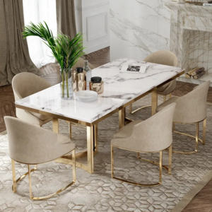 ther home furniture dining table set restaurant table chairs glass or marble top dining tables with 6 seater