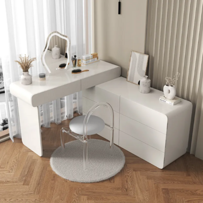 Modern Makeup Desk Wooden Minimalist Storage Cabinet With Mirror Bedroom Furniture Dressing Table