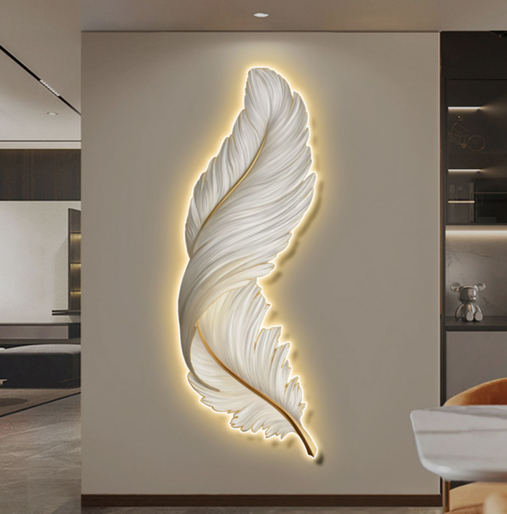 Large Wall Metal Art Home Decor With Led Light Luxury Metal Wall Decor For Dining Room Living Room