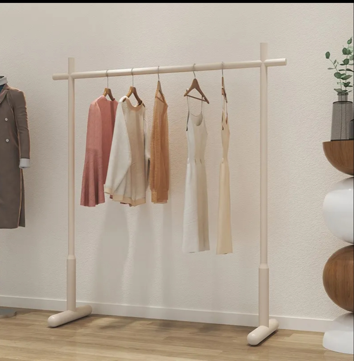 Cream style corner coat rack floor-standing bedroom clothes rack hotel home indoor clothes storage rack