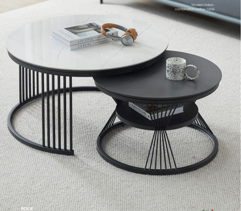 Modern Nordic Coffee Table Living Room Simple Tea Table Set Small Light Luxury Apartment marble/wood top Table