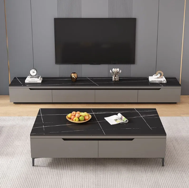 2023 luxury TV Unit Cabinets Modern TV Stand And Coffee Table With Drawer For Living Room Furniture