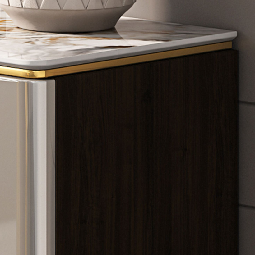 Contemporary Sliding Door Cane Sideboard Console Table Cabinet