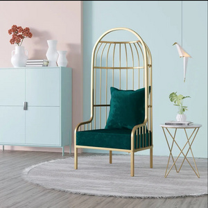 Single iron sofa clothing store bird cage chair high back Nordic double women's wear studio beauty salon sofa chair