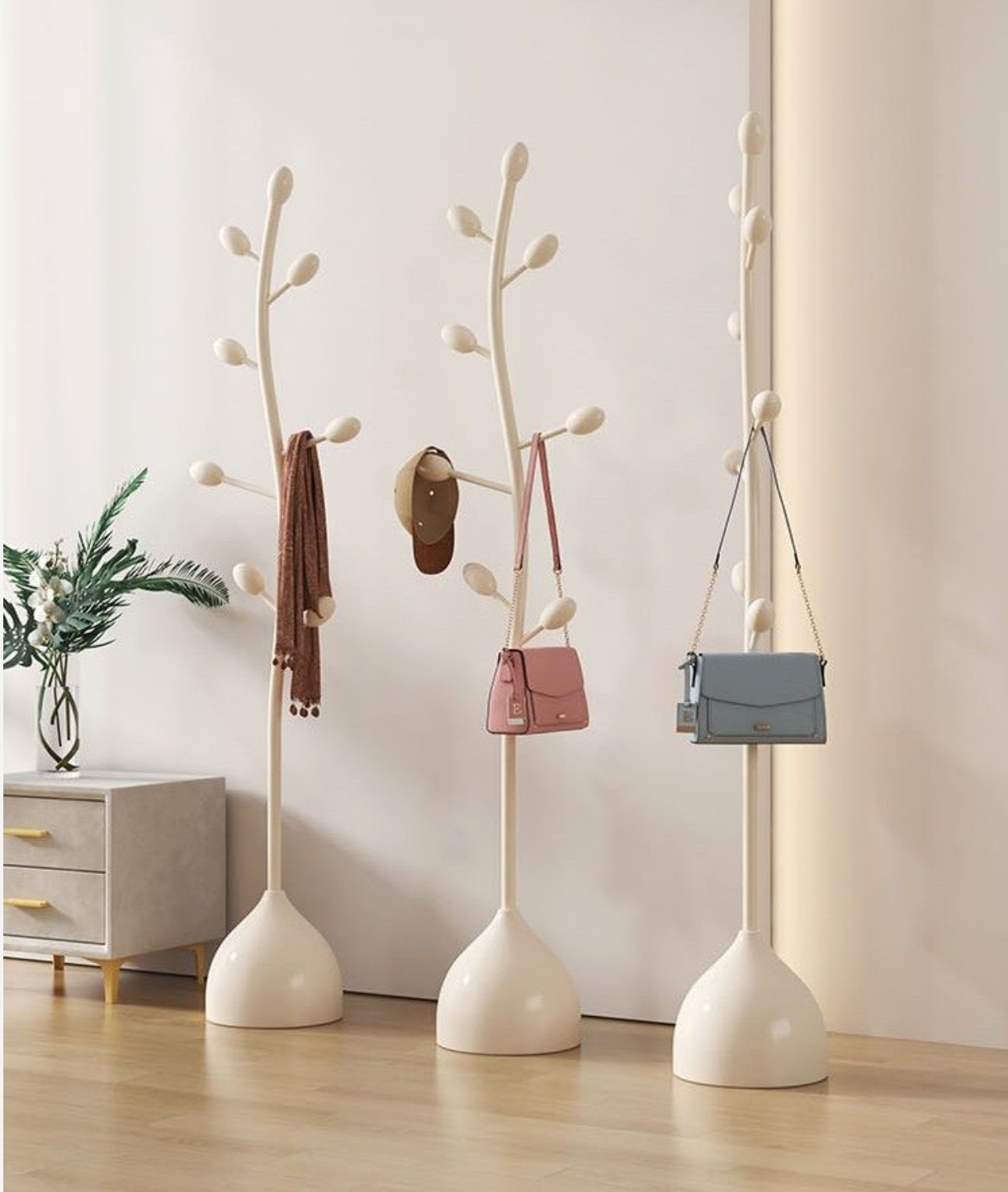 Cream style corner coat rack floor-standing bedroom clothes rack hotel home indoor clothes storage rack