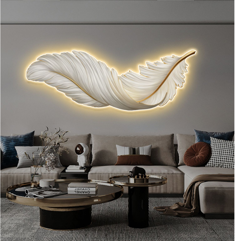 Large Wall Metal Art Home Decor With Led Light Luxury Metal Wall Decor For Dining Room Living Room