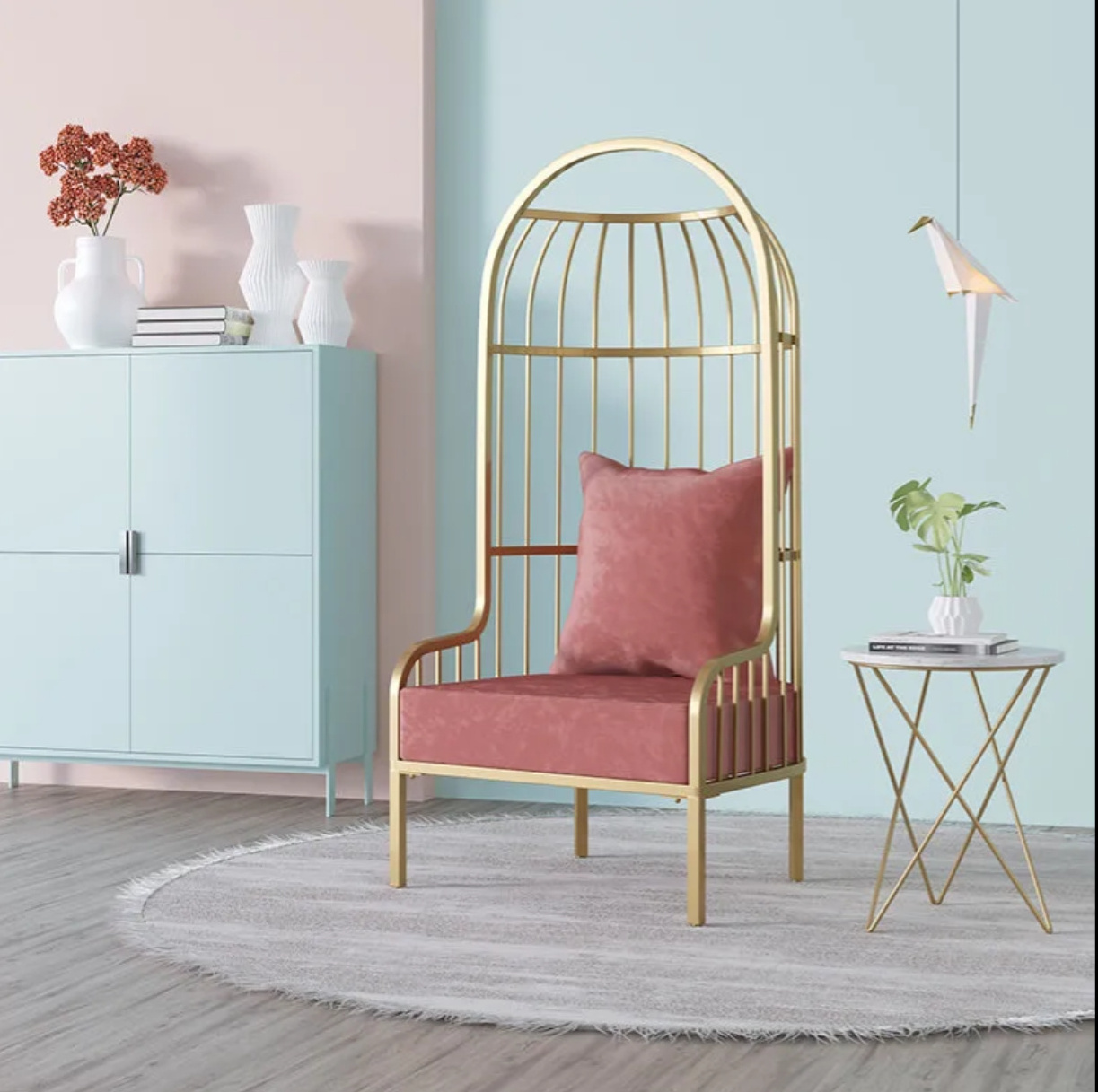 Single iron sofa clothing store bird cage chair high back Nordic double women's wear studio beauty salon sofa chair