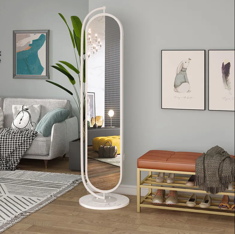 Nordic dressing mirror floor-to-ceiling full-body mirror ins rotating dressing home bedroom multifunctional mirror