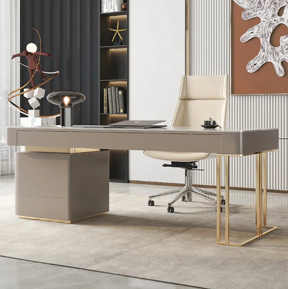 Desk Simple Modern Table and Chair Combination New Chinese Executive Desk White President Desk Manager Office Furniture