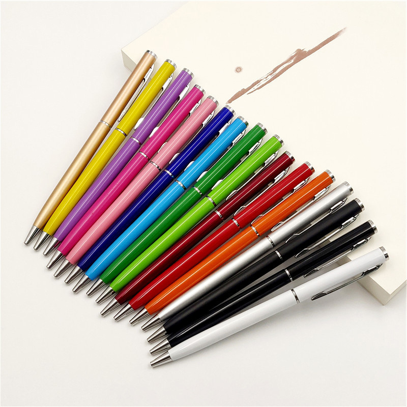 2024 Hot Sale Slim Ball Pen Quality Gift luxury metal ball point pen custom logo pens