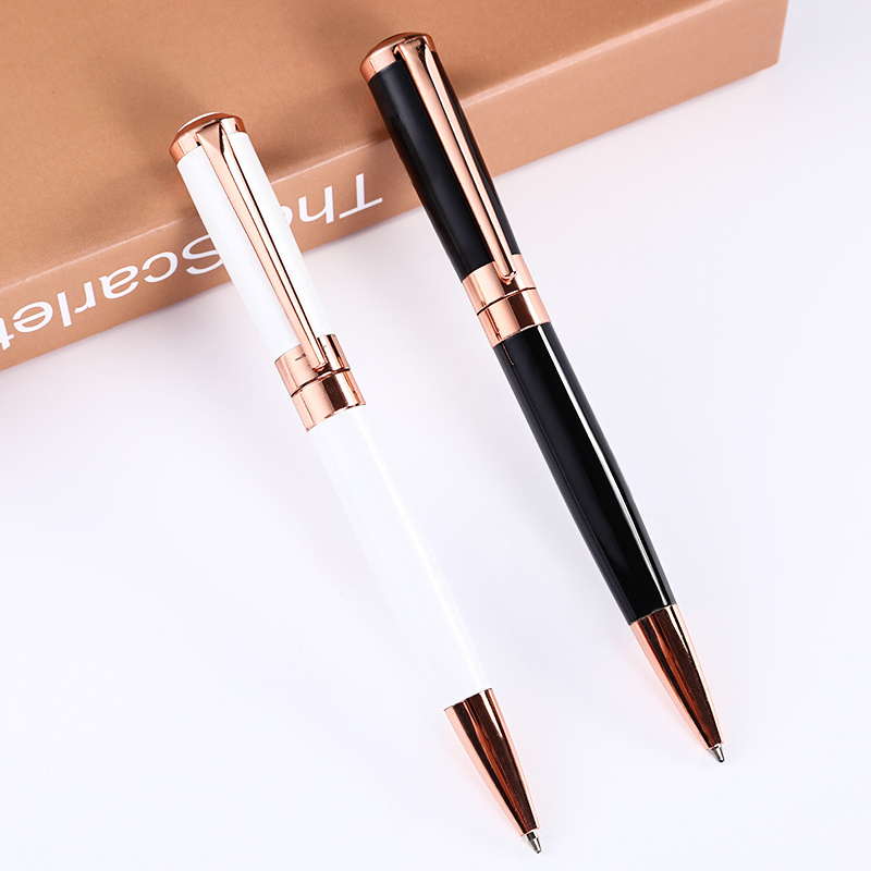 Luxury High Quality Ball Pen Custom Logo Rose Gold Metal Pen Laser