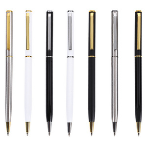 2024 Hot Sale Slim Ball Pen Quality Gift luxury metal ball point pen custom logo pens