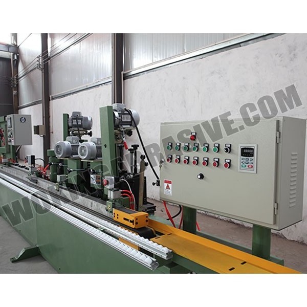 Abrasive belt skiving machine with auto gluing