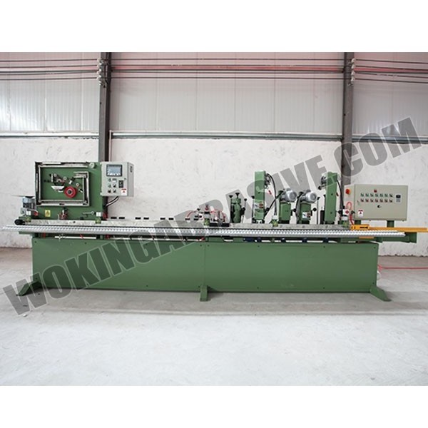 Abrasive belt skiving machine with auto gluing