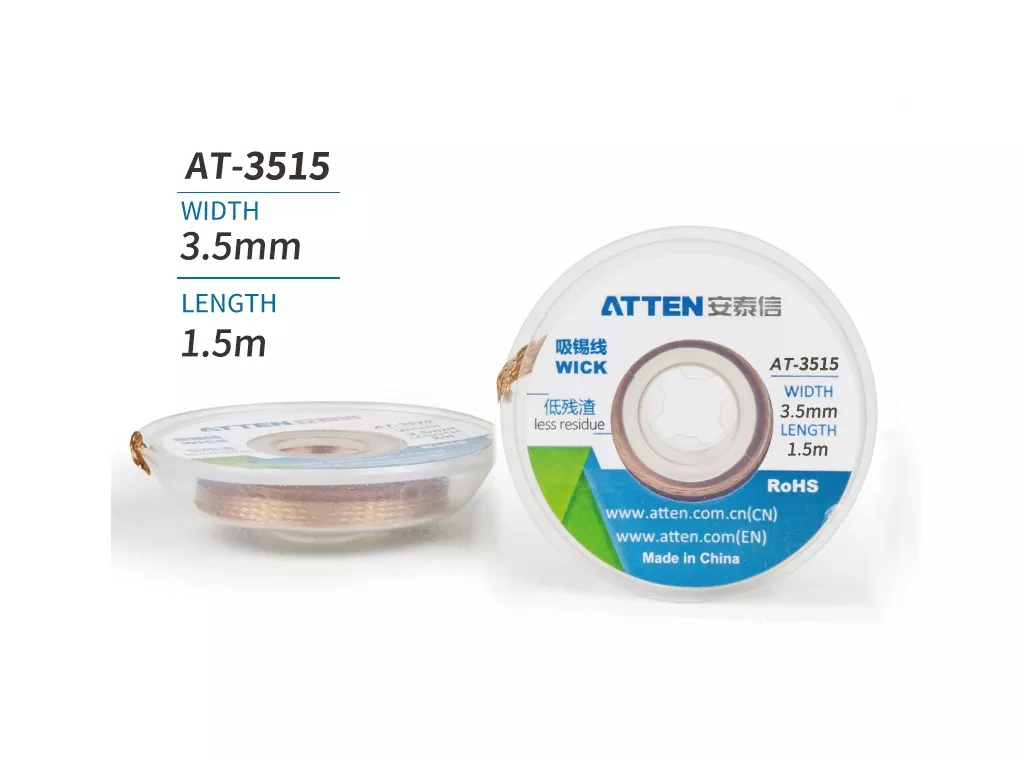 ATTEN Soldering Wick 1.5mm 2mm 2.5mm 3mm 3.5mm Width 1.5M Length Solder Wick Desoldering wick