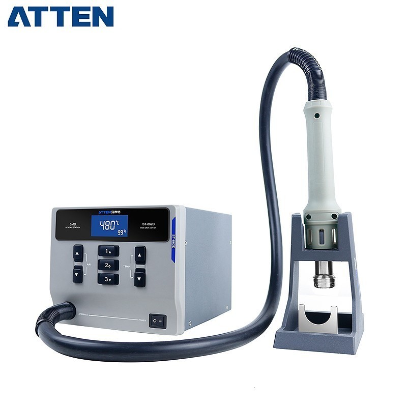 Hot Products ATTEN Repair Digital Adjustable Electric Soldering Iron Desoldering Hot Air Gun Smd BGA Rework Soldering Station