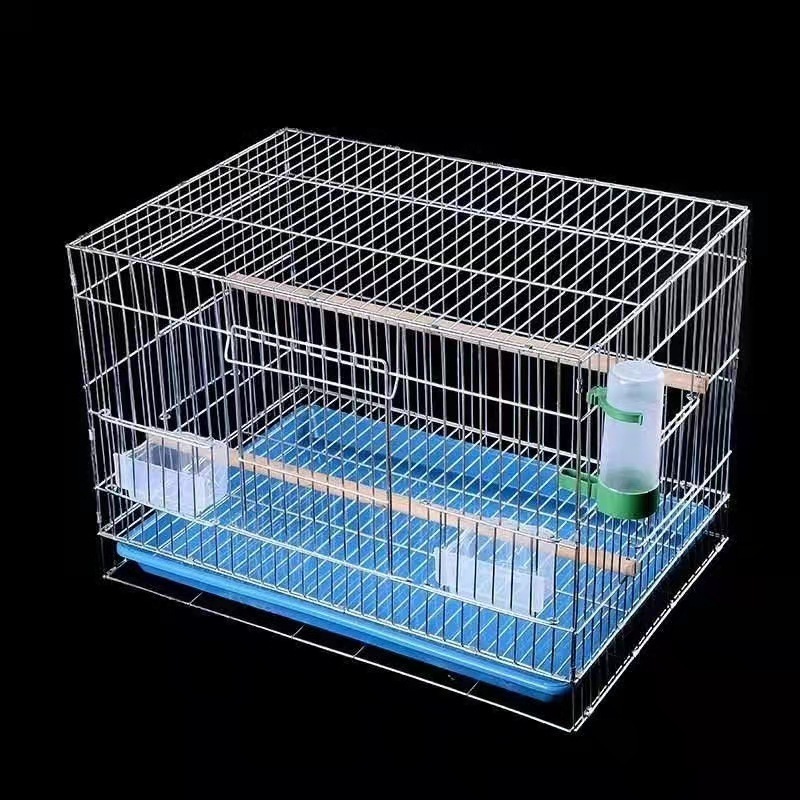 Galvanized Big Bird Cage Parakeet Breeding Cage Folding Square Love Bird Pet Cage